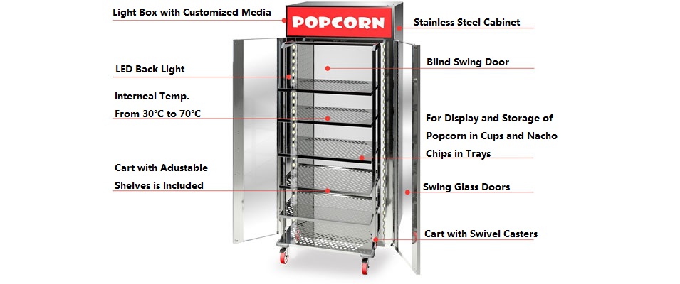 Popcorn display warmer